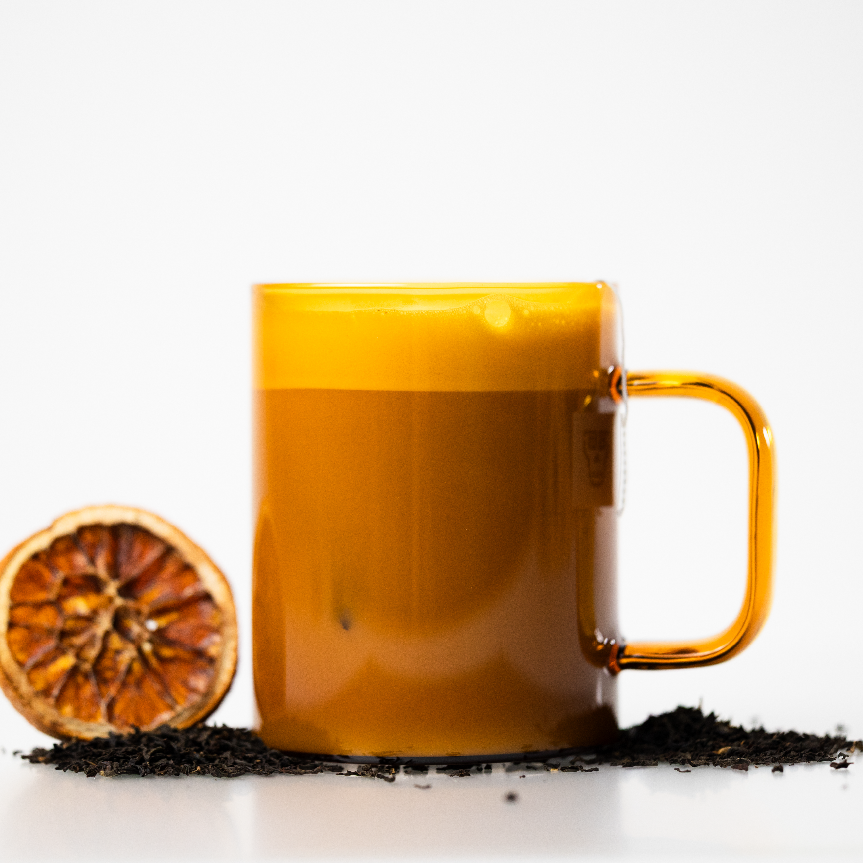 Earl grey tea with foamy frothy+ adaptogens oat milk