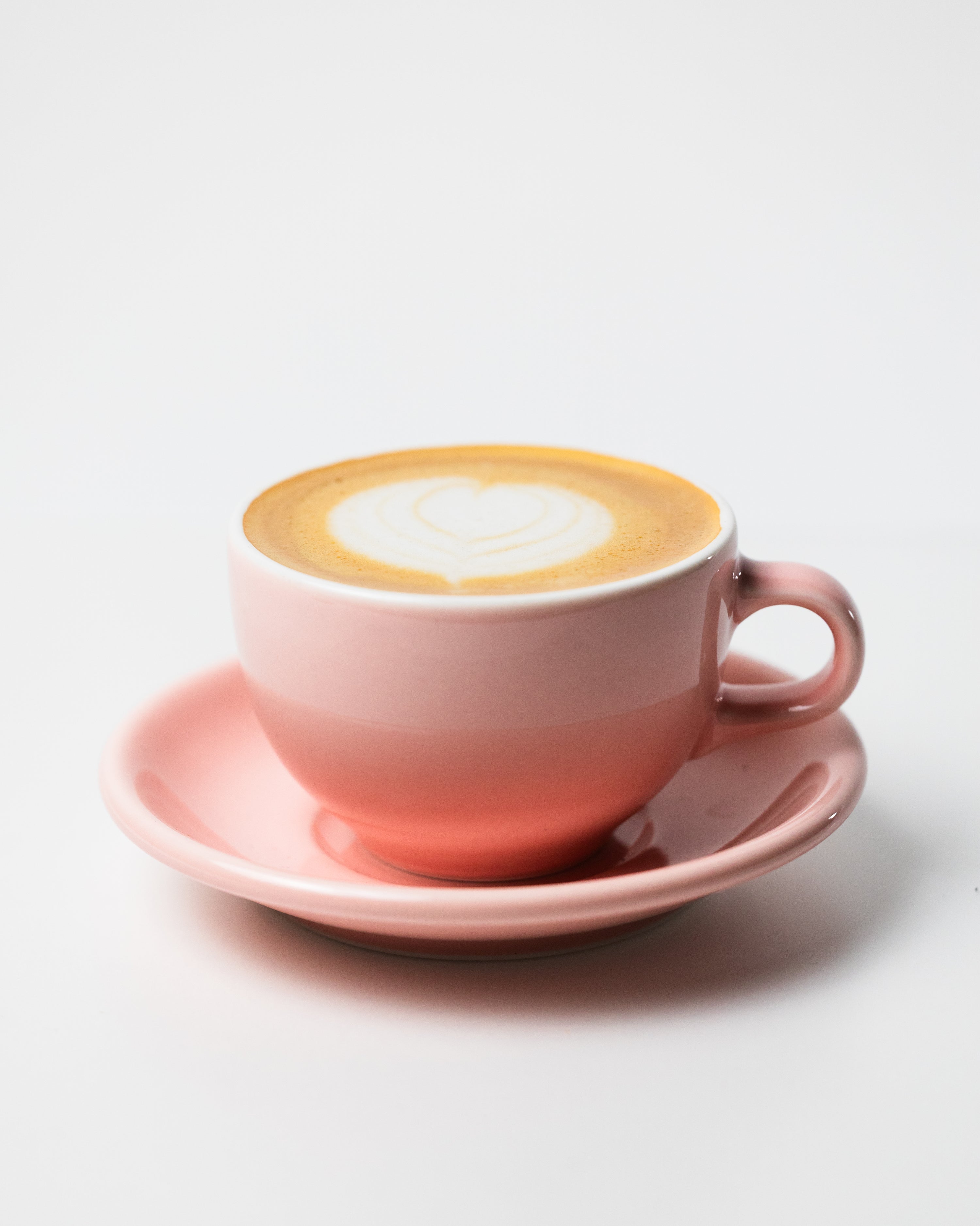 Hot latte with oat milk + latte art